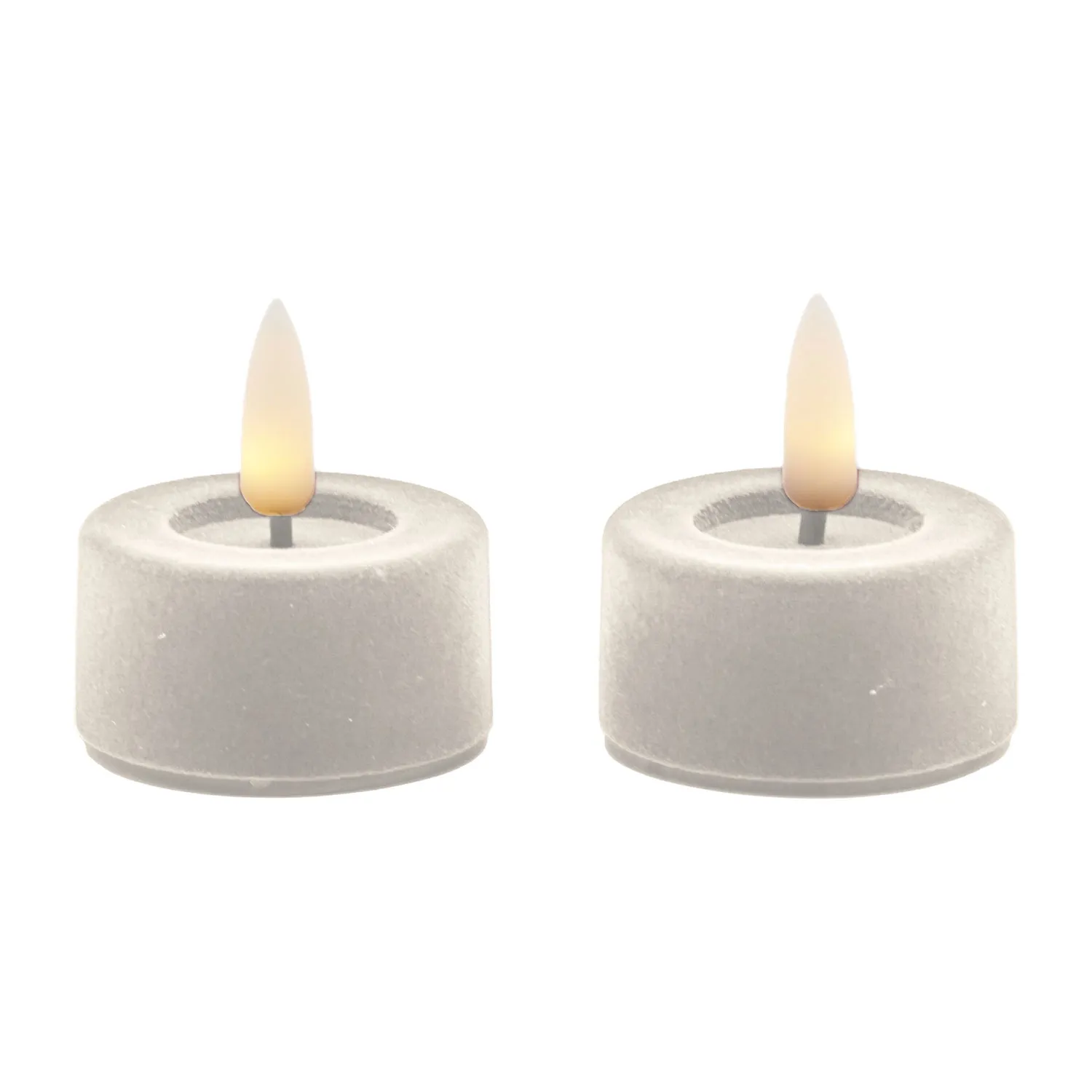 Sille Velour Fyrfadslys 2-pak - Ø4,5 x 2,2 cm, Elfenben