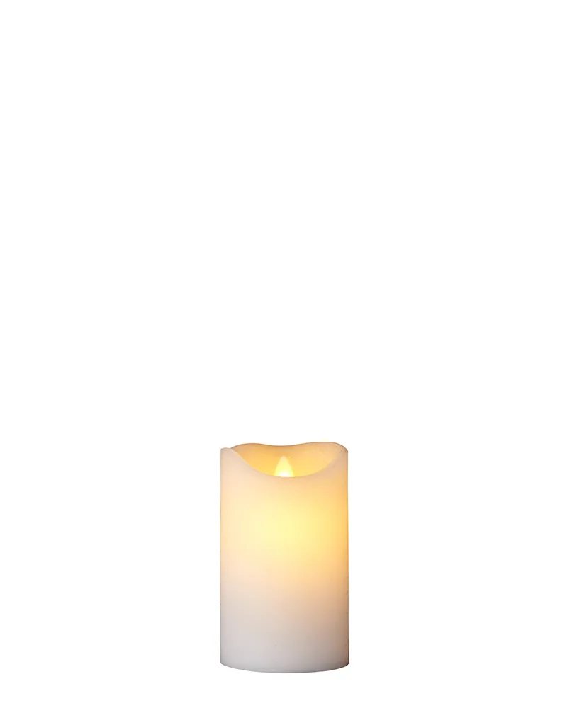 Sara Rechargeable Pillar Candle Ø7.5 x 12.5cm, White