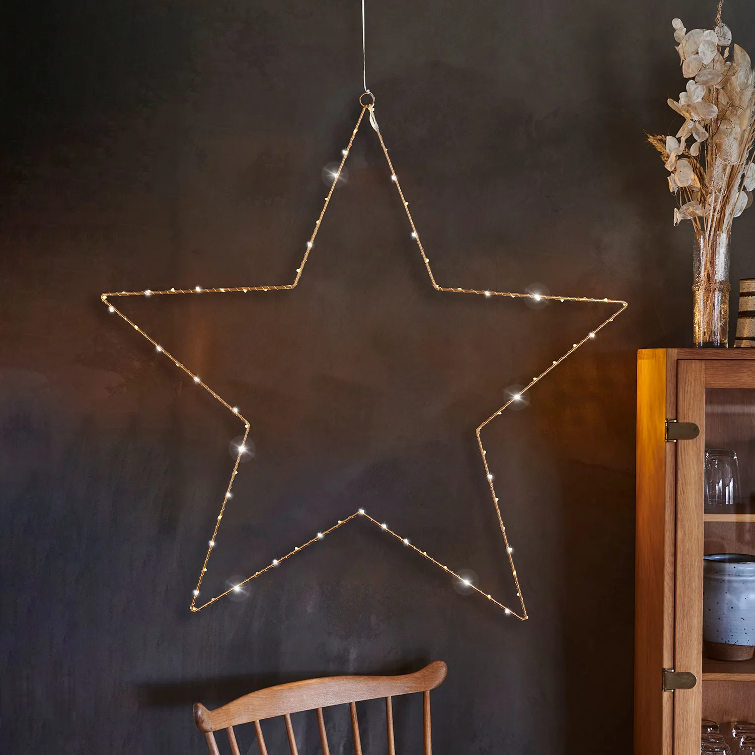 Liva Stjerne 70 cm, 80 LED, Guld