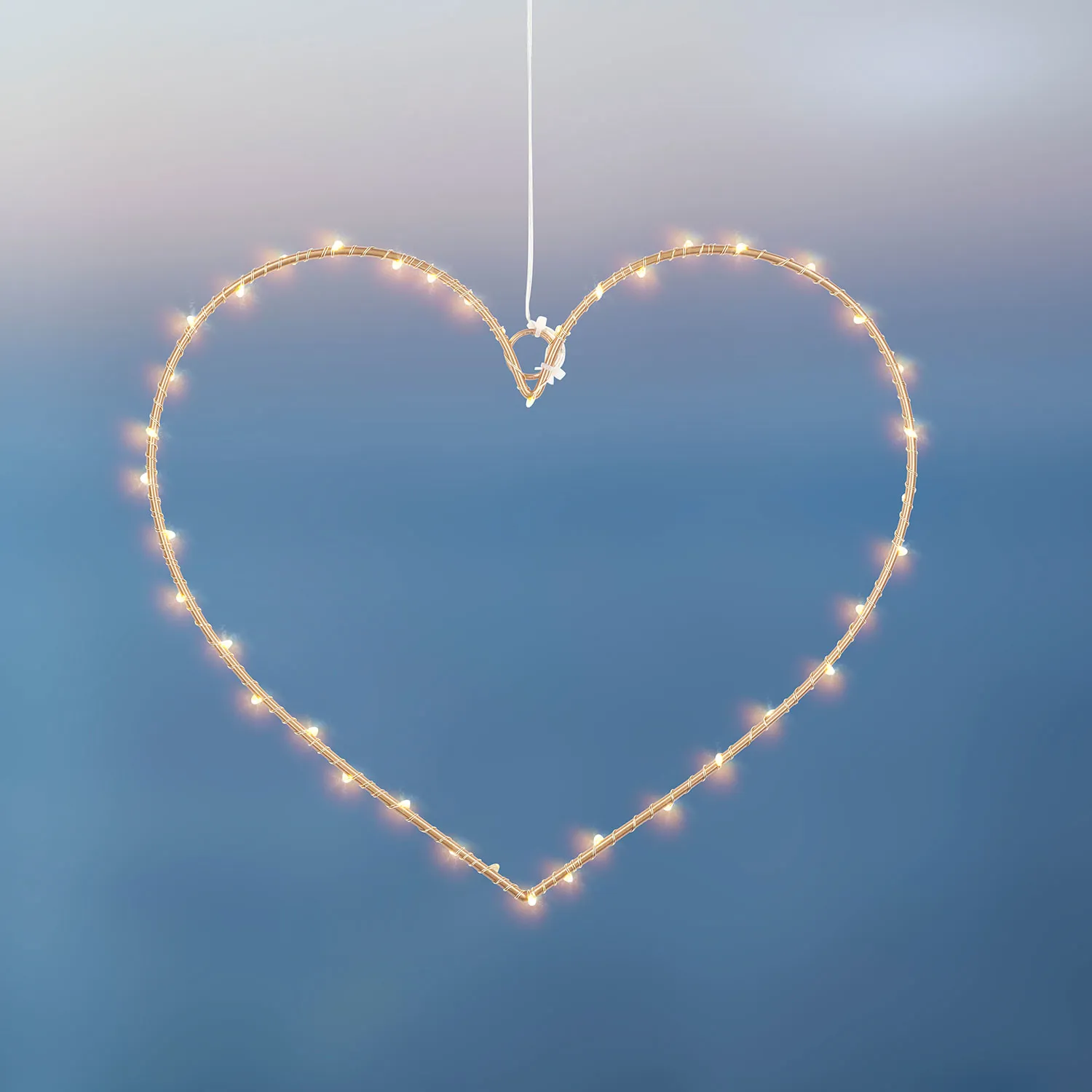 Liva Hjerte 26 cm, 40 LED, Guld