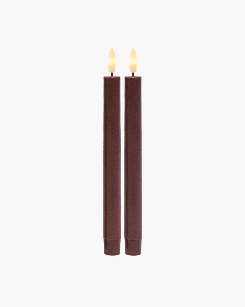 Sille Rechargeable Taper Candles 2 pcs Ø2 x 25cm, Bordeaux