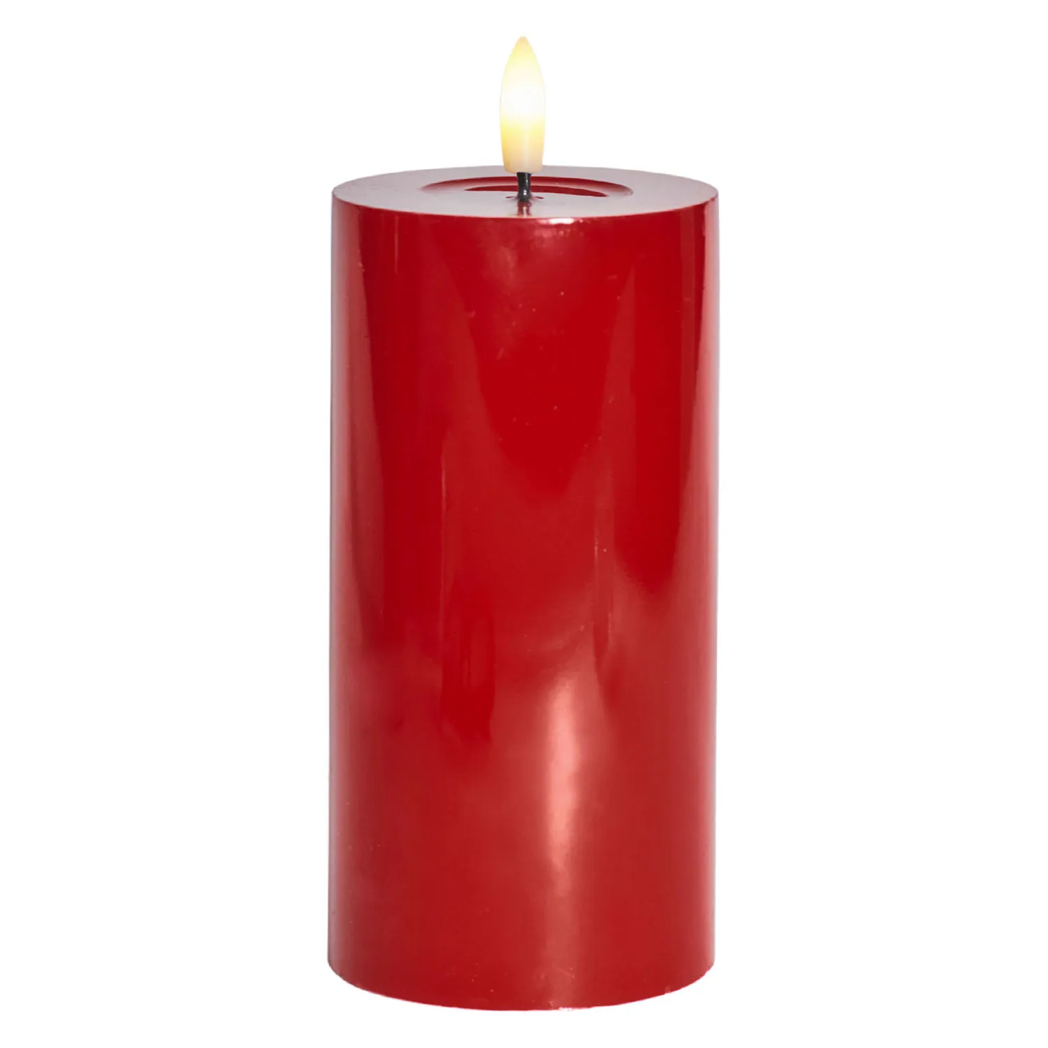 Sille Lacquer Pillar - Ø7.5 x 15cm, Red