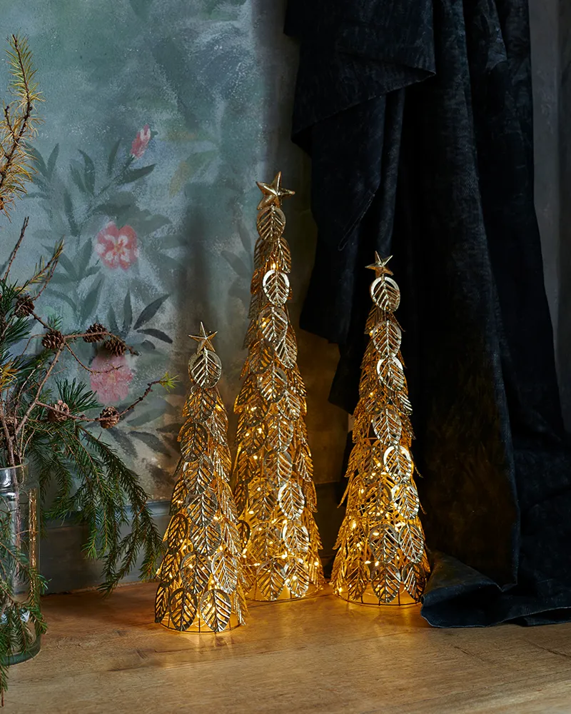 Kirstine Træ 53,5 cm, 20 LED, Guld