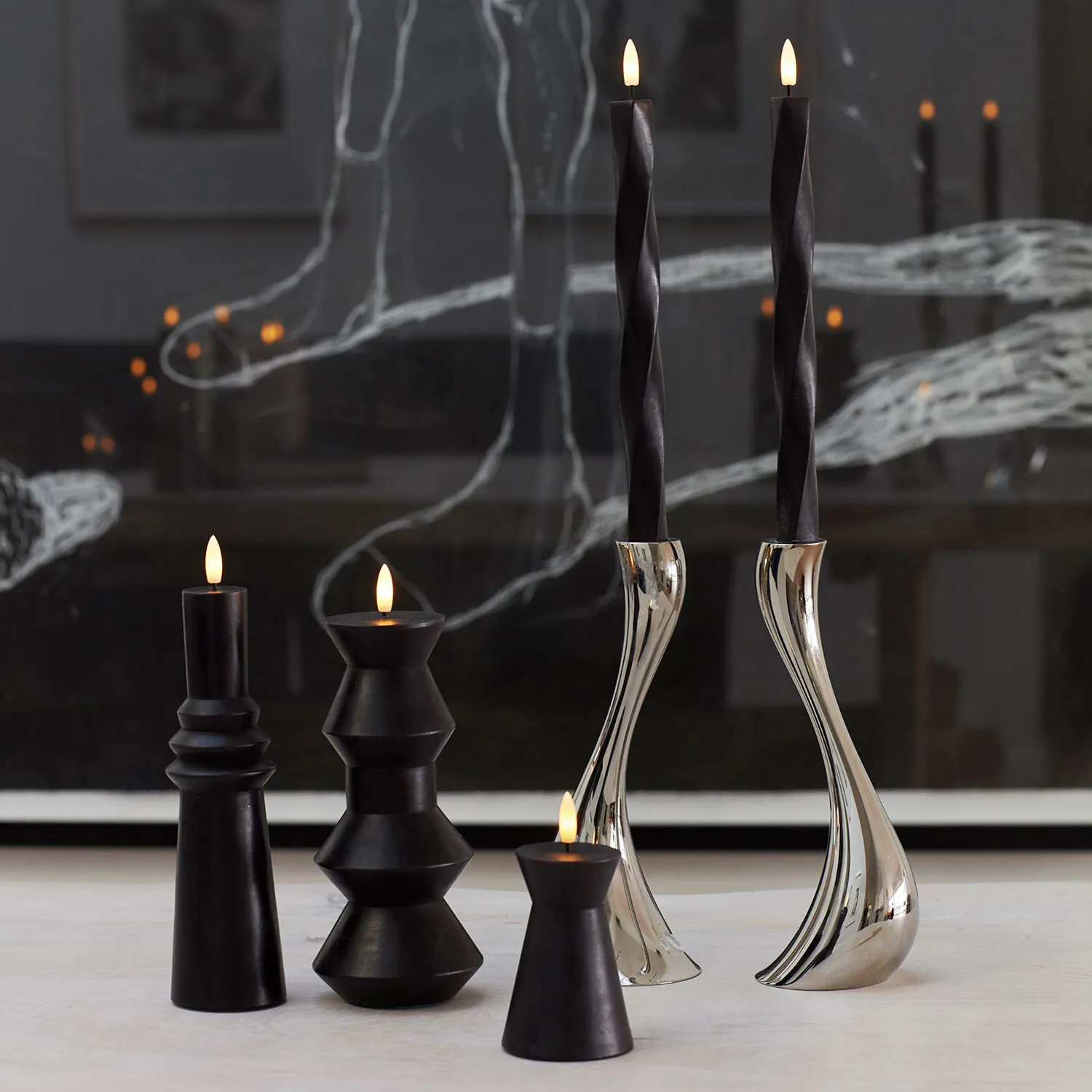 Nordic Sculpture, Sille Cone Ø6.5 x 10 cm, Stone Black