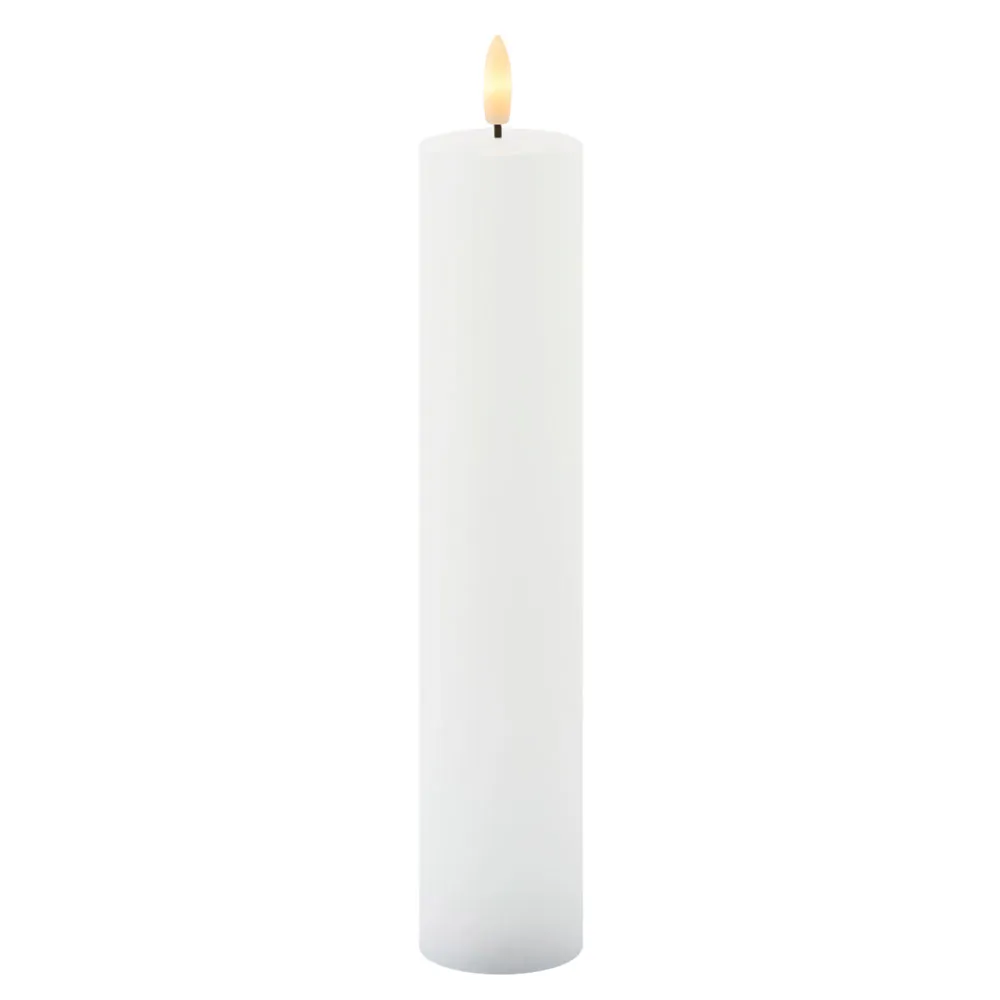 Sille Rechargeable Pillar Candle Ø5 x 25cm, White