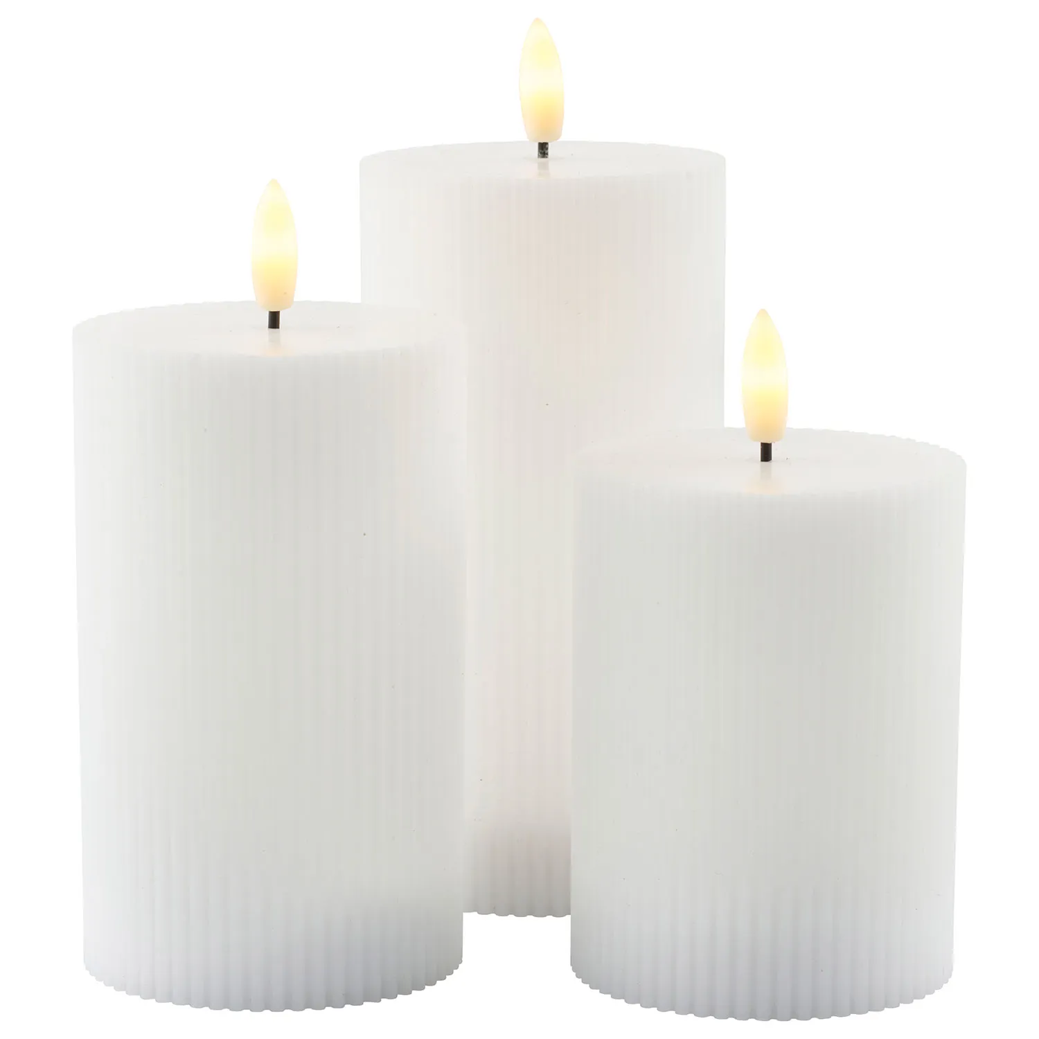 Smilla Rechargeable Pillar Ø7,5cm, 3 pcs, White