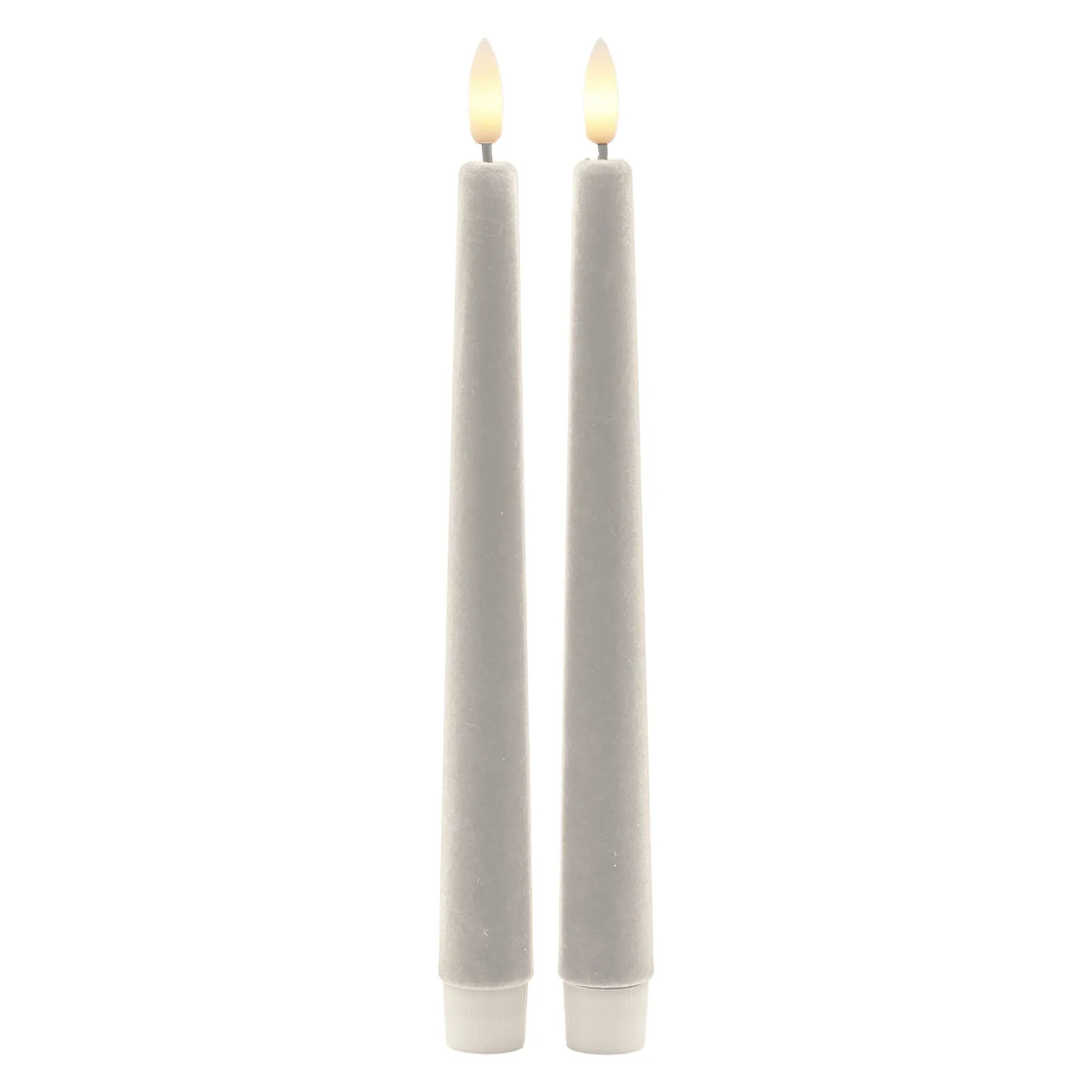 Sille Velour Kronelys 2-pak - Ø2 x 25 cm, Elfenben