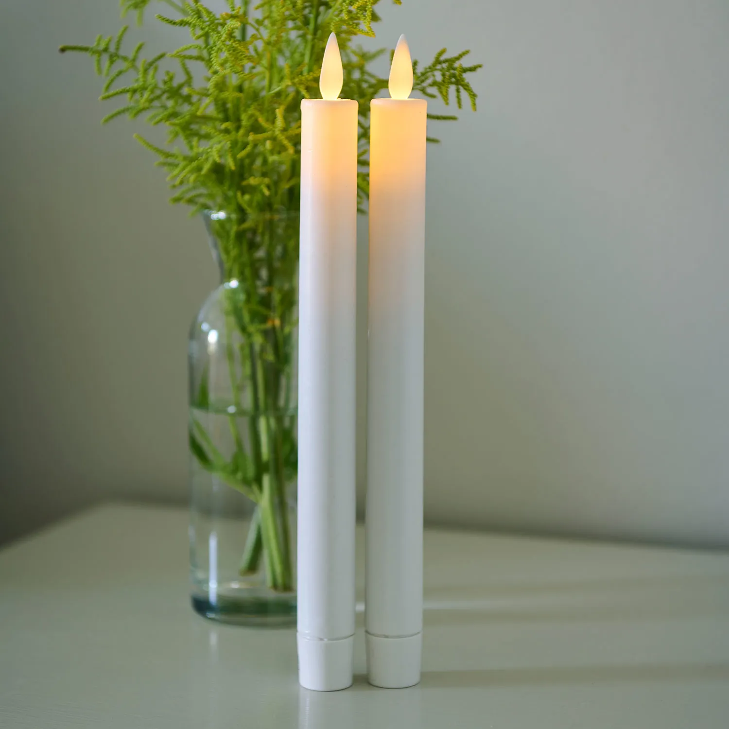 Sara Rechargeable Taper Candles 2 pcs Ø2 x 25cm, White