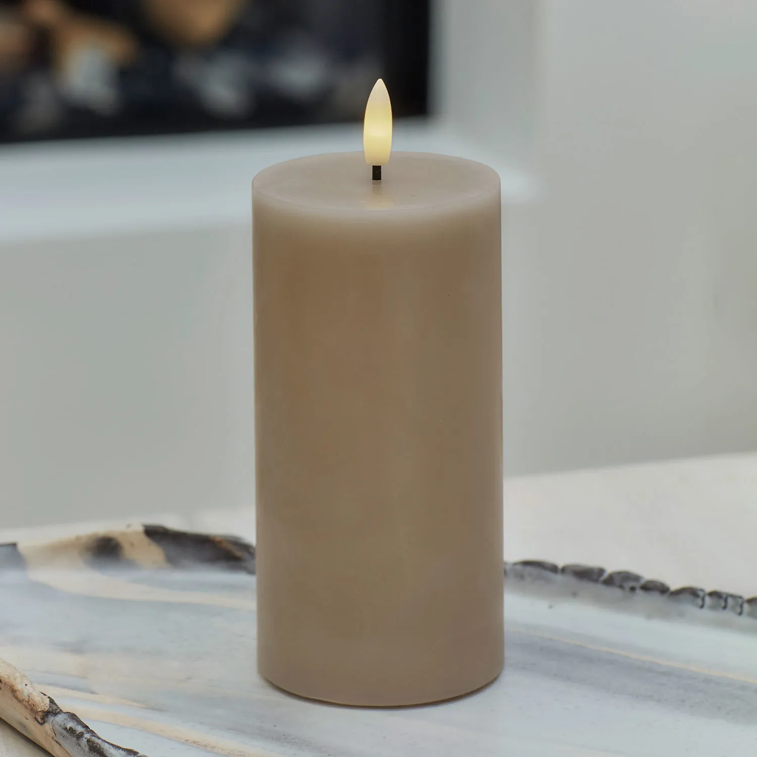 Sille Pillar Ø7.5 x 15cm, Light Caramel
