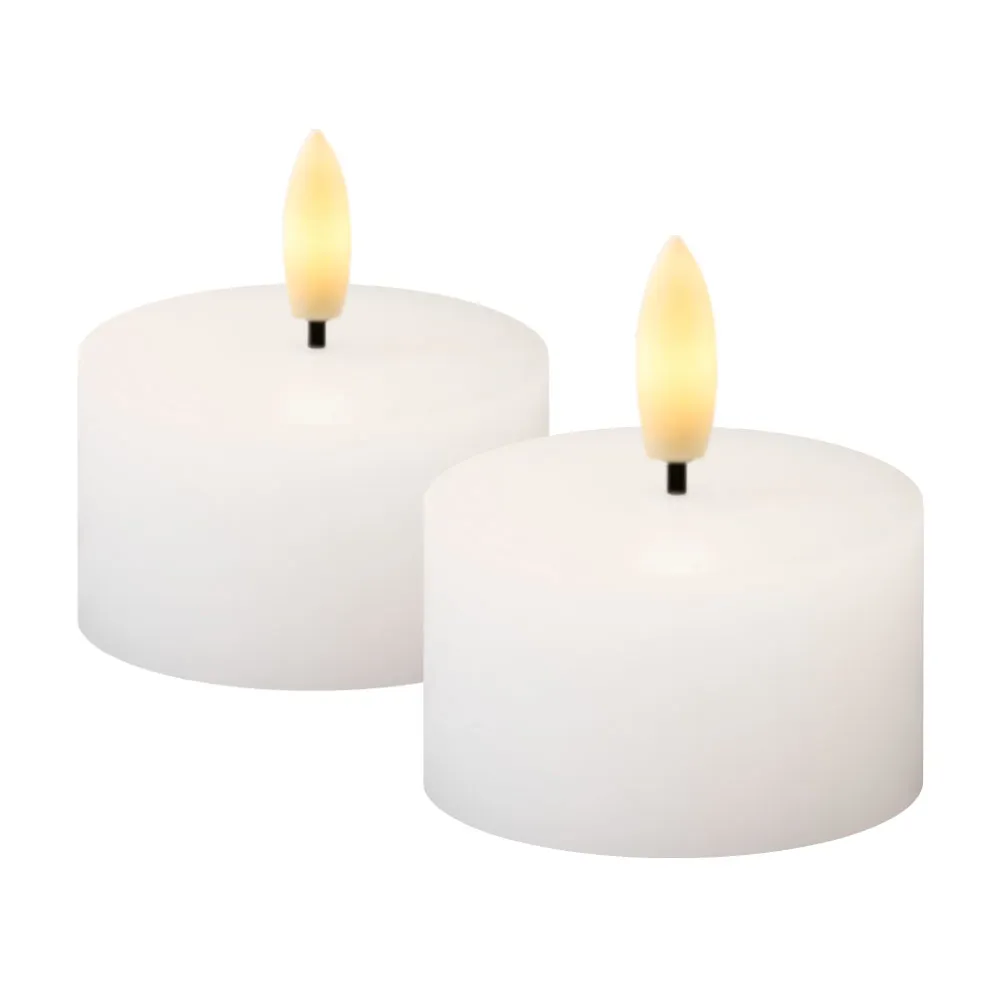 Sille Fyrfadslys 2-pak, Ø4,5 x 2,2 cm, Hvid
