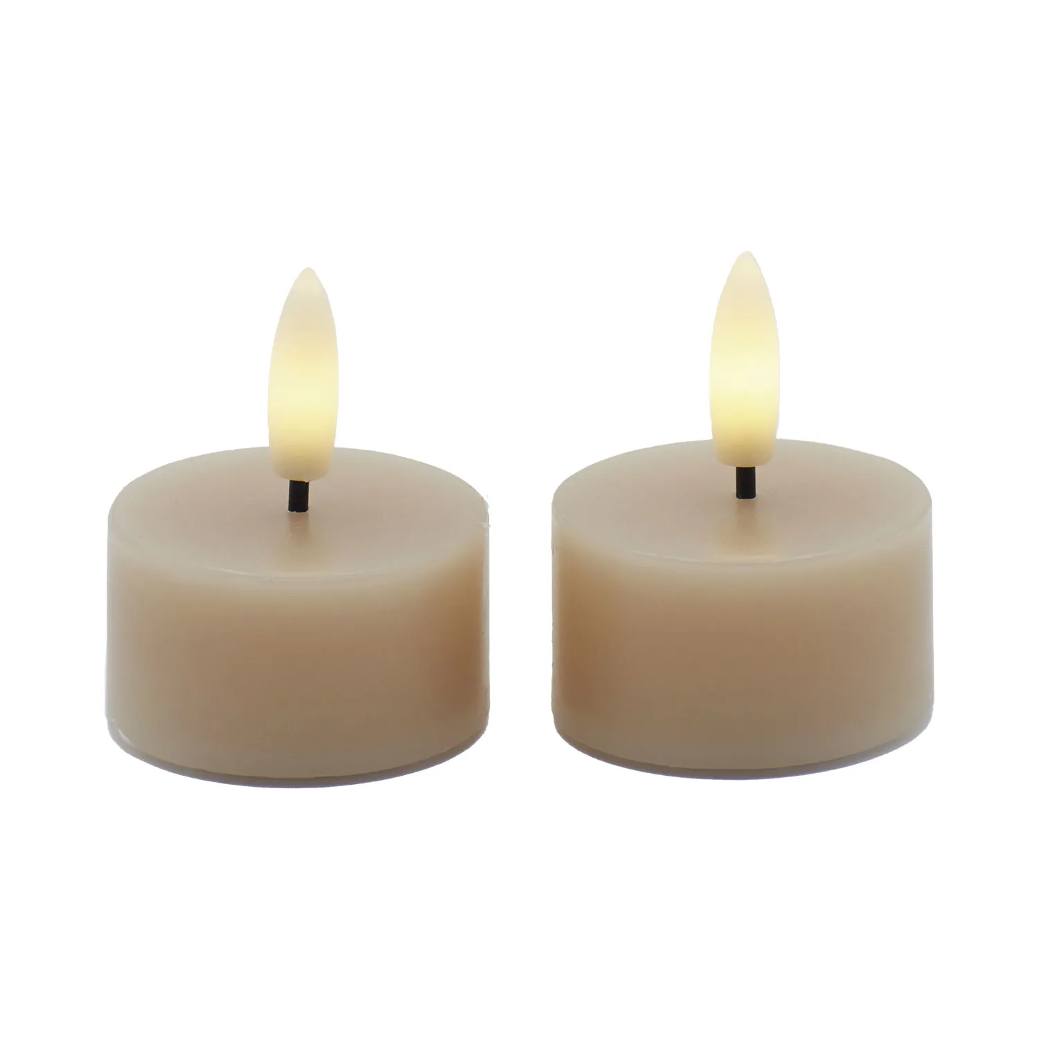 Sille Tealight 2 pcs, Ø4.5 x 2.2cm, Light Caramel