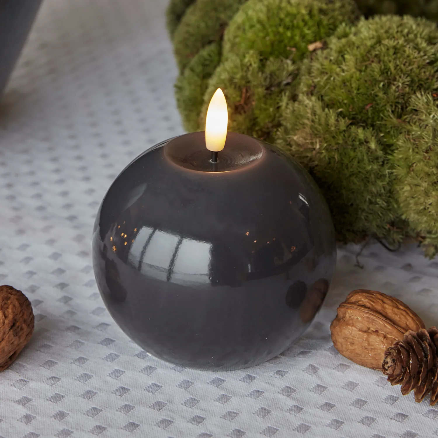 Sille Lacquer Ball - Ø10 x 9cm, Stone Gray